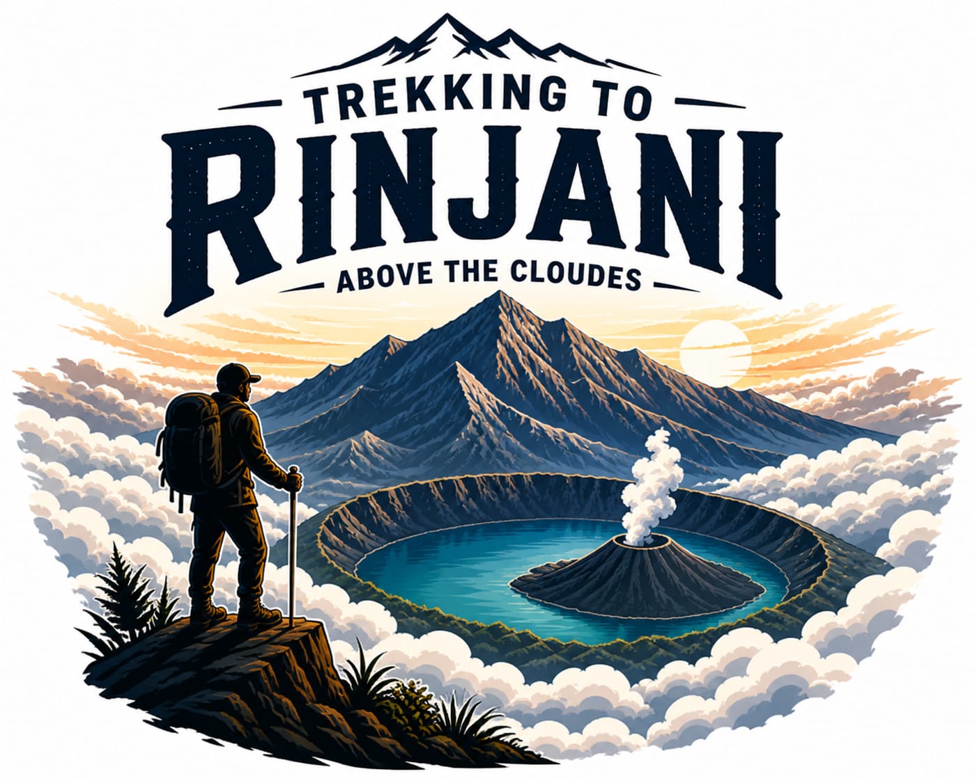 trekking to rinjani
